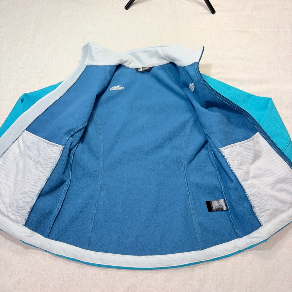 The North Face WindWall Softshell Jacket Womens Turquoise Blue Full Zip Fleece L - Picture 4 of 9
